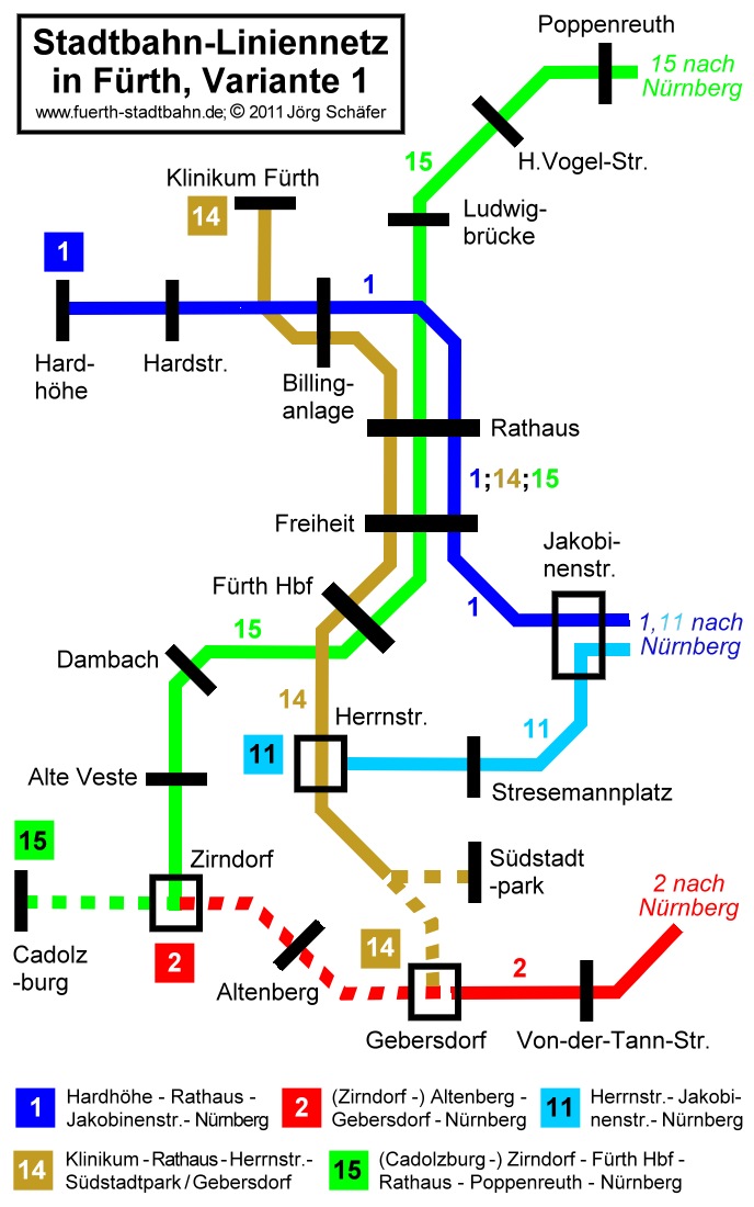 Stadtbahnnetz Variante 1